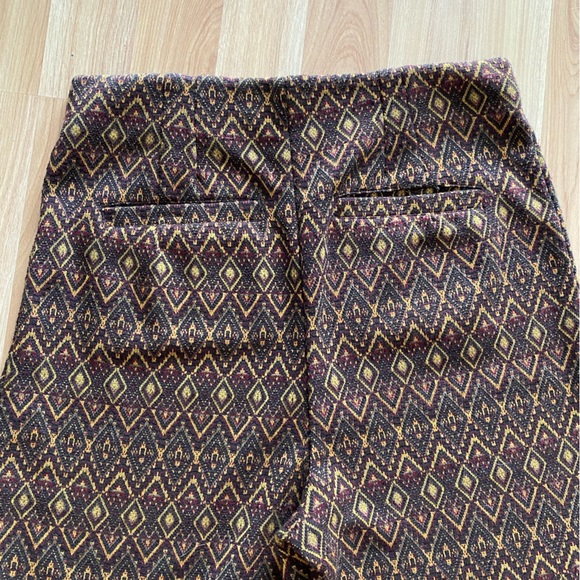 Free People Bohemian Knit Straight Leg Vintage Pattern Pull On Pants - Picture 9 of 16